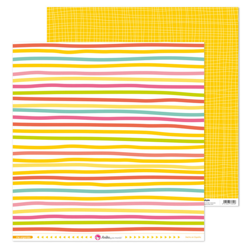 CARTULINA GRAFOPLAS ANITA PACK5 PAPEL SCRAP 12X12RAYAS ME ORGANIZO 37018625