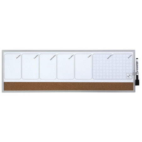 PIZARRA MAGNETICA BLANCA/CORCHO ORGANIZADOR SEMANAL NOBO 1903780 ESSELTE