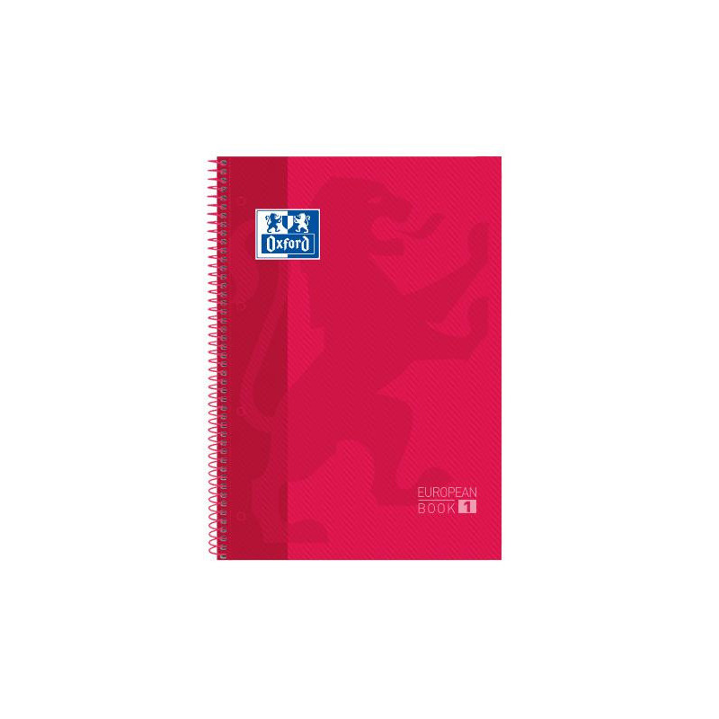 CUADERNO MICROPERFORADO A4+ 80H 90G CUADRO 5MM T/DURA ROJO OXFORD SCH