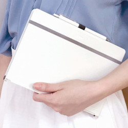 CARPETA PINZA A4 APLI PLEGABLE PLASTICO ABS BLANCO C/SOPORTE PARA BOLIGRAFO 19646 UNIDAD