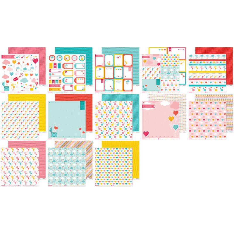 CARTULINA GRAFOPLAS ANITA SCRAP 180G DOBLE CARA PURO AMOR PACK 13H SURTIDAS 37019833