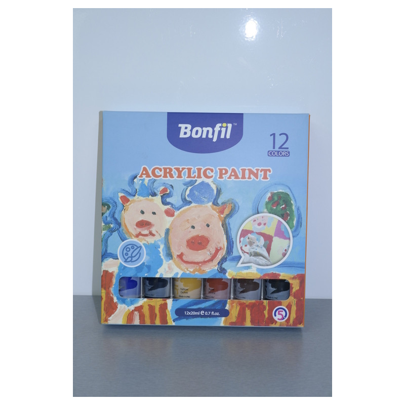 PINTURA PAE ACRILICO ESCOLAR SET 12 COLORES 20ML BA3827