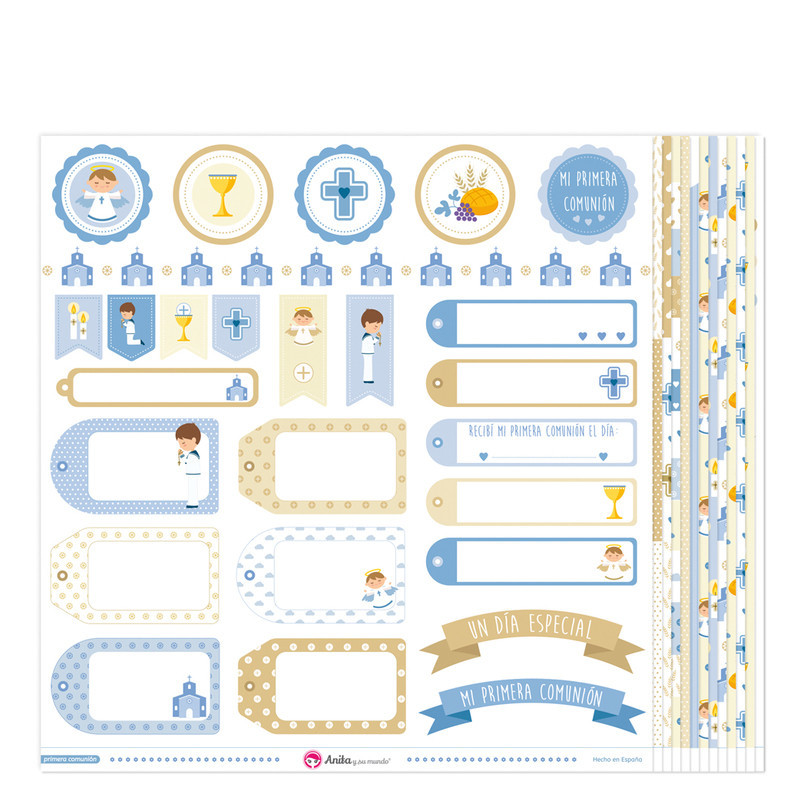CARTULINA GRAFOPLAS ANITA PACK13 PAPELES SCRAP 1ª COMUNION NIÑO 2018 37019842