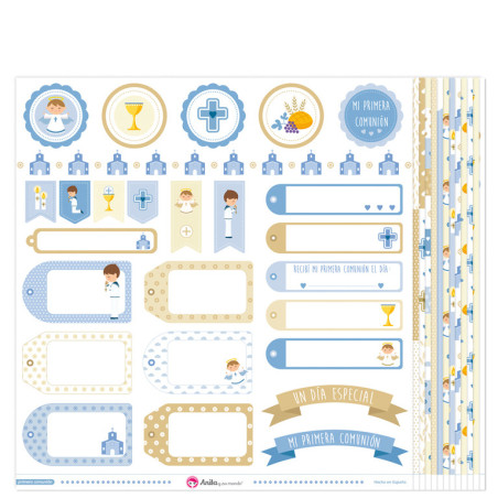 CARTULINA GRAFOPLAS ANITA PACK13 PAPELES SCRAP 1ª COMUNION NIÑO 2018 37019842
