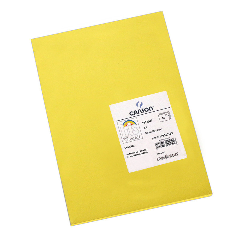 CARTULINA CANSON GUARRO IRIS A-3 AMARILLO CANARIO 04 PTE 50U