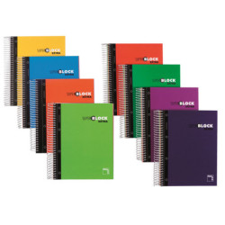 CUADERNO A4 MICROPERFORADO 120HJ 90G CUADRO 5MM GRECA T/CONTRACOLADA SURTIDOS PACSA