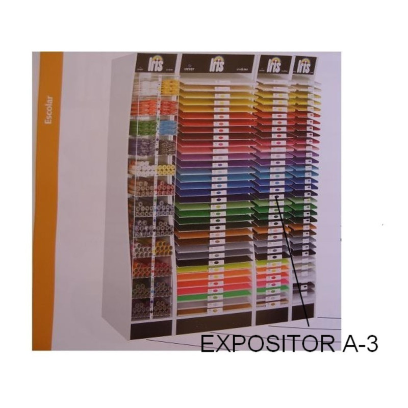 EXPOSITOR CARTULINA MUEBLE CANSON IRIS A-3 185G 34 ESTANTES VACIO