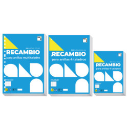 RECAMBIO FOLIO 100HJ MULTITALADRO CUADRO 4MM MRG 70G PACSA