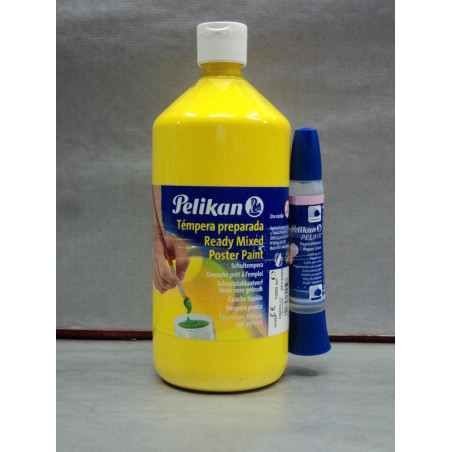 TEMPERA PELIKAN PREPARADA GUACHE 1000ML AMARILLO ^