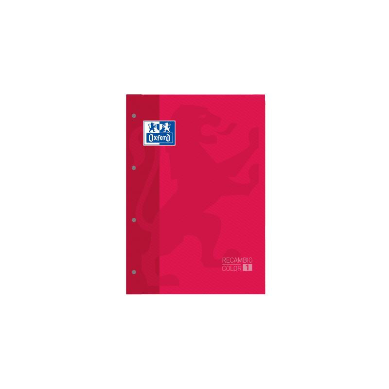 RECAMBIO A4+ 80H 4 TALADROS 90G 5MM ROJO OXFORD