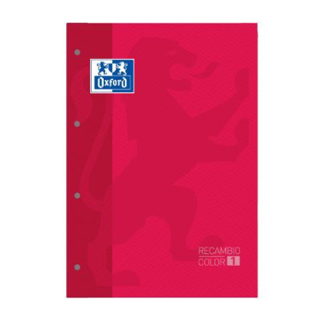 RECAMBIO A4+ 80H 4 TALADROS 90G 5MM ROJO OXFORD