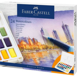 ACUARELA FABER-CASTELL C/24U Y PINCEL ACUARELABLE 169724