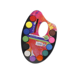 ACUARELA BISMARK 12 COLORES + PALETA Y PINCEL 328040 POESSA