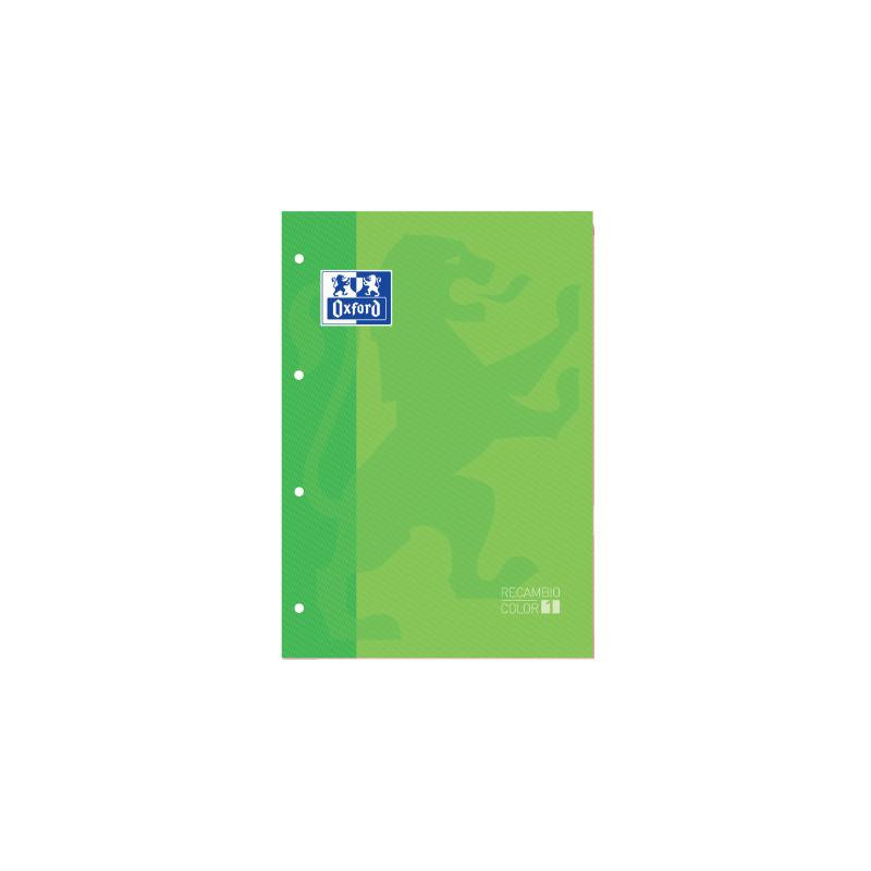 RECAMBIO A4+ 80H 4 TALADROS 90G 5MM VERDE OXFORD
