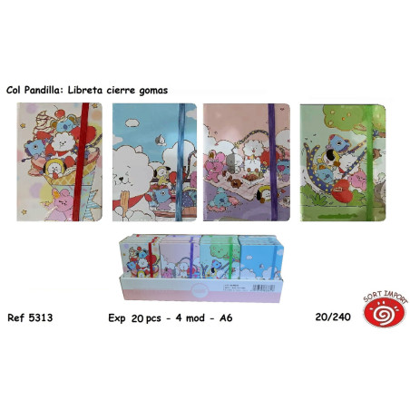 LIBRETA SORT C/GOMA SERIE PANDILLA 4 MOD 5313 (20)