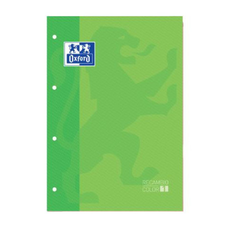 RECAMBIO A4+ 80H 4 TALADROS 90G 5MM VERDE OXFORD