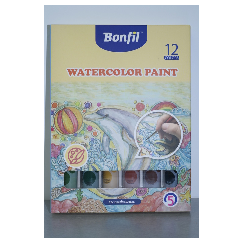 ACUARELA PAE TUBO ESCOLAR SET 12 COLORES 15ML BW6064