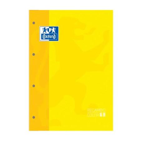 RECAMBIO A4+ 80H 4 TALADROS 90G 5MM AMARILLO OXFORD