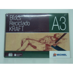 BLOC PAPEL MCH RECICLADO KRAFT A-3 29,7*42 90G BLOC 60H REF.9601