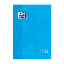RECAMBIO A4+ 80H 4 TALADROS 90G 5MM TURQUESA OXFORD