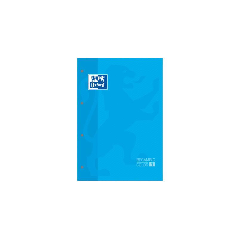 RECAMBIO A4+ 80H 4 TALADROS 90G 5MM TURQUESA OXFORD