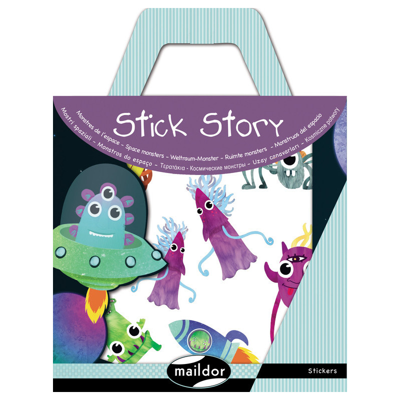 JUEGO MAILDOR STICK STORY MARCIANOS 4 HOJAS ADHESIVOS + FONDO PARA PEGAR AF009O ^