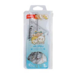 REGLA JUEGO DELI MINI 15CM 4 PZAS REGLA CON LUPA EH657 TRANSPARENTE UNIDAD