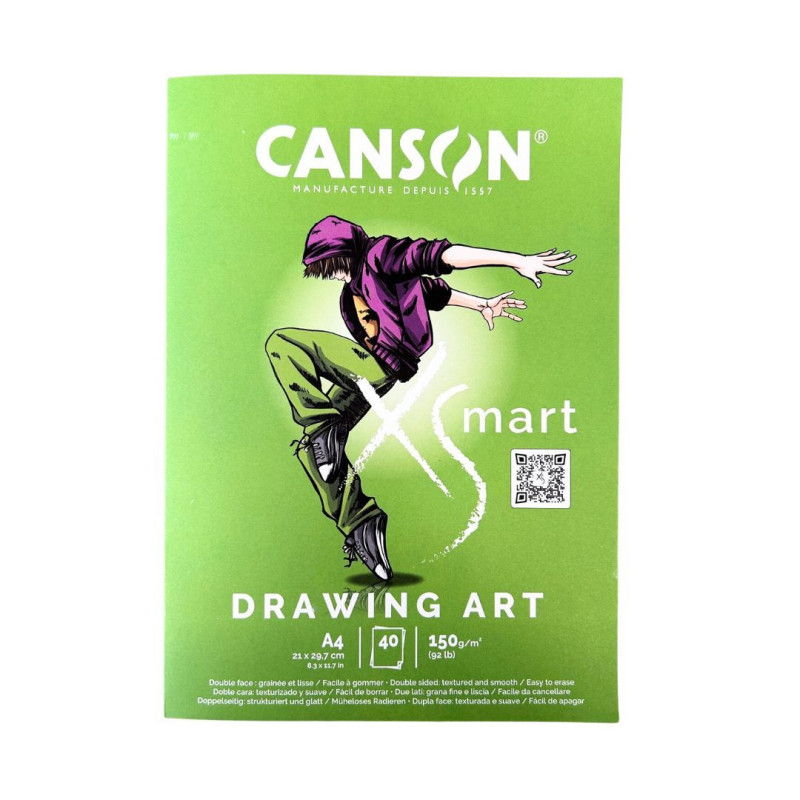 BLOC DIBUJO CANSON XSMART DRAWING ART 150G A4 21*27,9 40H C32250P002