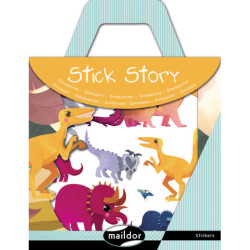 JUEGO MAILDOR STICK STORY DINOSAURIOS 4 HOJAS ADHESIVOS + FONDO PARA PEGAR AF007O ^