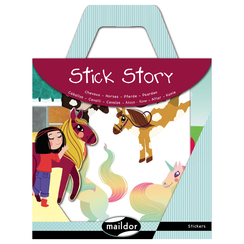 JUEGO MAILDOR STICK STORY HIPICA 4 HOJAS ADHESIVOS + FONDO PARA PEGAR AF011O ^