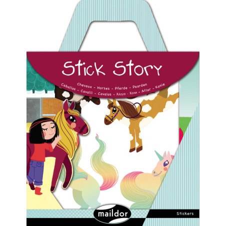 JUEGO MAILDOR STICK STORY HIPICA 4 HOJAS ADHESIVOS + FONDO PARA PEGAR AF011O ^