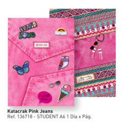 AGENDA ESCOLAR SENFOR18 8º 1DP KATACRACK PINK JEANS 136718