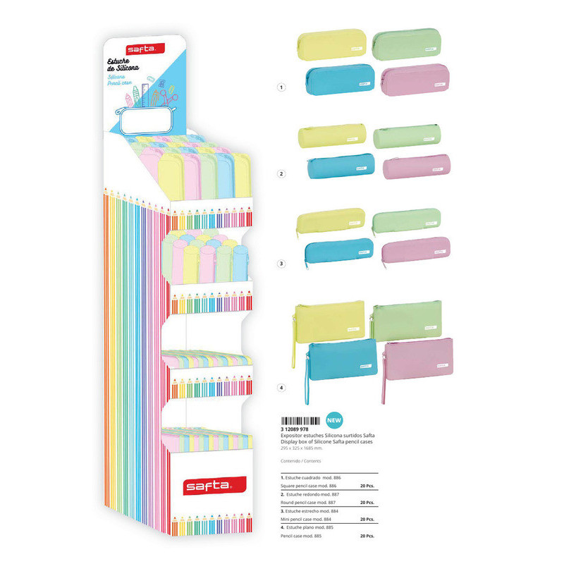 EXPOSITOR PORTATODOS SILICONA SURT. SAFTA SILICONA SAFTA26 312089978 168,5X29,5 UNIDAD