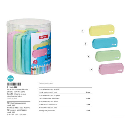 SET 8 PORT. CUADRADOS SILICONA SURT. SAFTA SAFTA26 312089976 23X27 UNIDAD