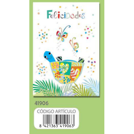 TARJETA FELICITACION ARGU TURNOWSKY TORTUGA 41906 UNIDAD