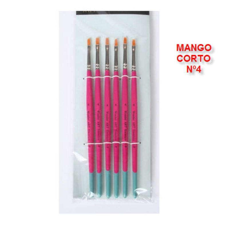 PINCEL PRYSE 61100 Nº  4 MANGO CUADRADO CORTO SINTETICO PLANO 1P