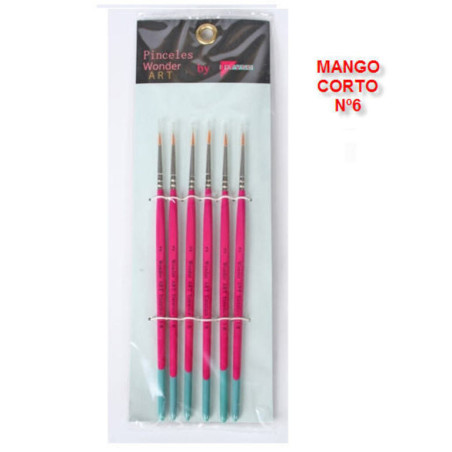 PINCEL PRYSE 61110 Nº  6 MANGO CUADRADO CORTO SINTETICO REDONDO 1R