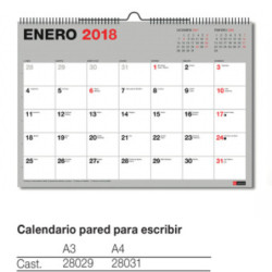 CALENDARIO MIQUELRIUS18 A-3 PARA ESCRIBIR C/ADHESIVOS 28029