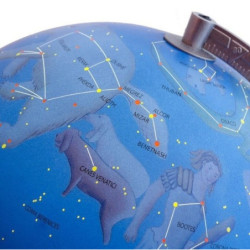 ESFERA LUMINOSA NOVARICO STELLARE ZODIACO AZUL 30CM PIE METAL MADERA