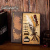 JUEGO PLUMA CALIGRAFICA Y LACRE ESTUCHE 10 PZAS AB-0254