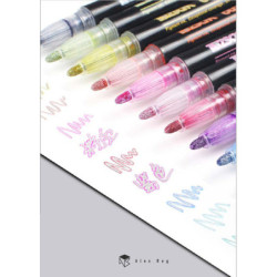 ROTULADOR BICOLOR BORDE PLATA CAJA REGALO 21U ALEX BOG OUTLINE PEN AB-0421