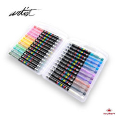 ROTULADOR ACRILICO PINCEL ALEX BOG LIQUID BRUSH MALETA REGALO 24 COLORES AB-0665