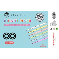 LAPIZ INFINITO C/CAPUCHA ALEX BOG 6 COLORES PASTEL SURTIDOS ESI-0546 (18)