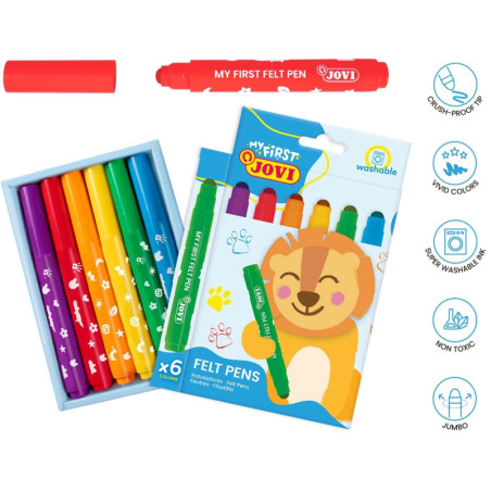 MARCD.ES MY FIRST FELT PEN caja 6u. SURTIDOS JOVI