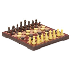JUEGO AJEDREZ DAMAS MAGNETICO PLASTICO PLEGABLE REF 450