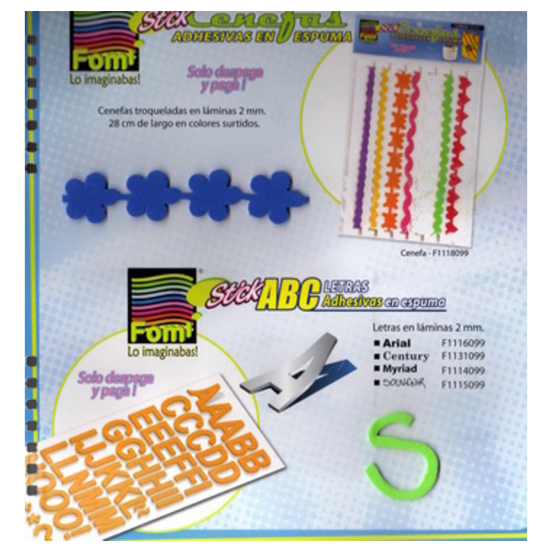 CENEFA EVA 2MM ADHESIVA SURTIDA 28CM F1118-099 ^