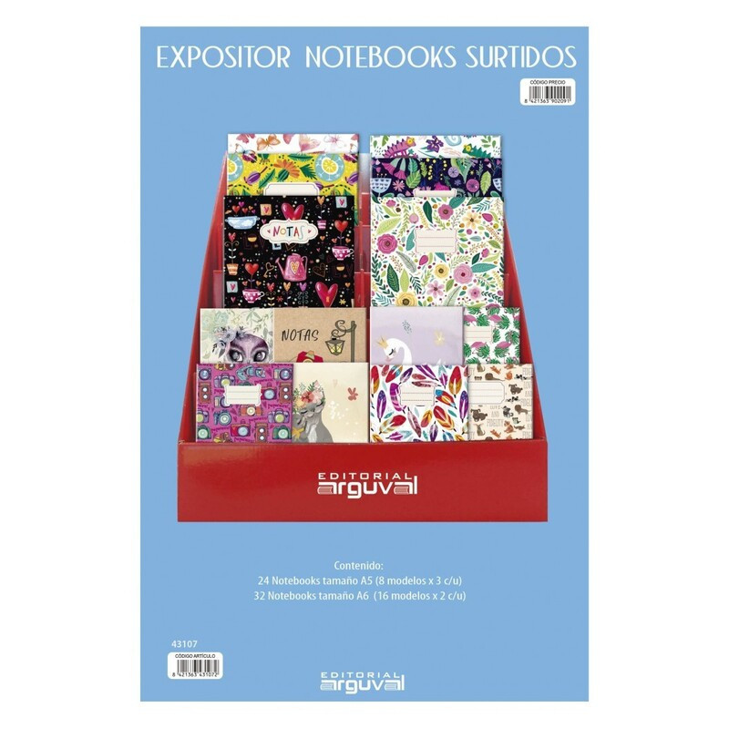 EXPOSITOR 56 BLOC NOTAS SURTIDOS A5 Y A6 ARGU 43107