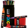 MARCADOR UNI-BALL POSCA 4 PC5M + 5 PC3M + 4 PC5BR COLORES SURTIDOS ESTUCHE LATA METAL 13U 302422455