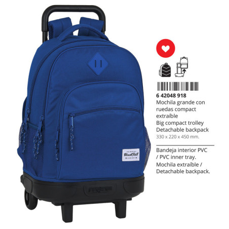 MOCHILA GDE. C/RUEDAS COMPACT EXT.ORGA BLACKFIT8 OXFORD SAFTA26 642048918 45X33 UNIDAD