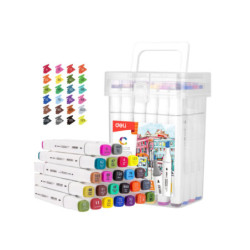 ROTULADOR DOBLE PUNTA PROFESIONAL DELI MALETIN TRANSPARENTE 24U 70801-24